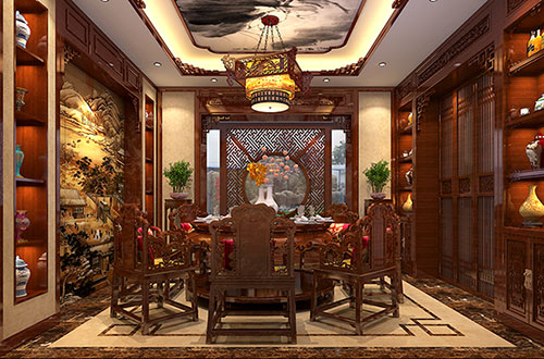 威海温馨雅致的古典中式家庭装修设计效果图